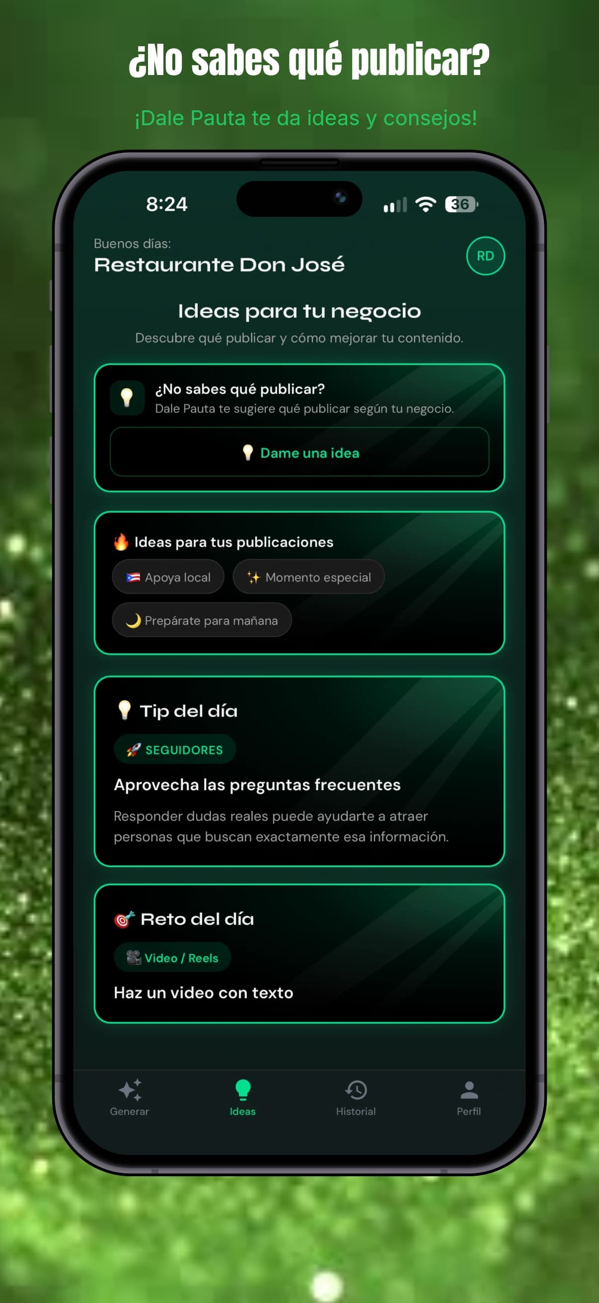 Recomendaciones diarias de marketing en Dale Pauta